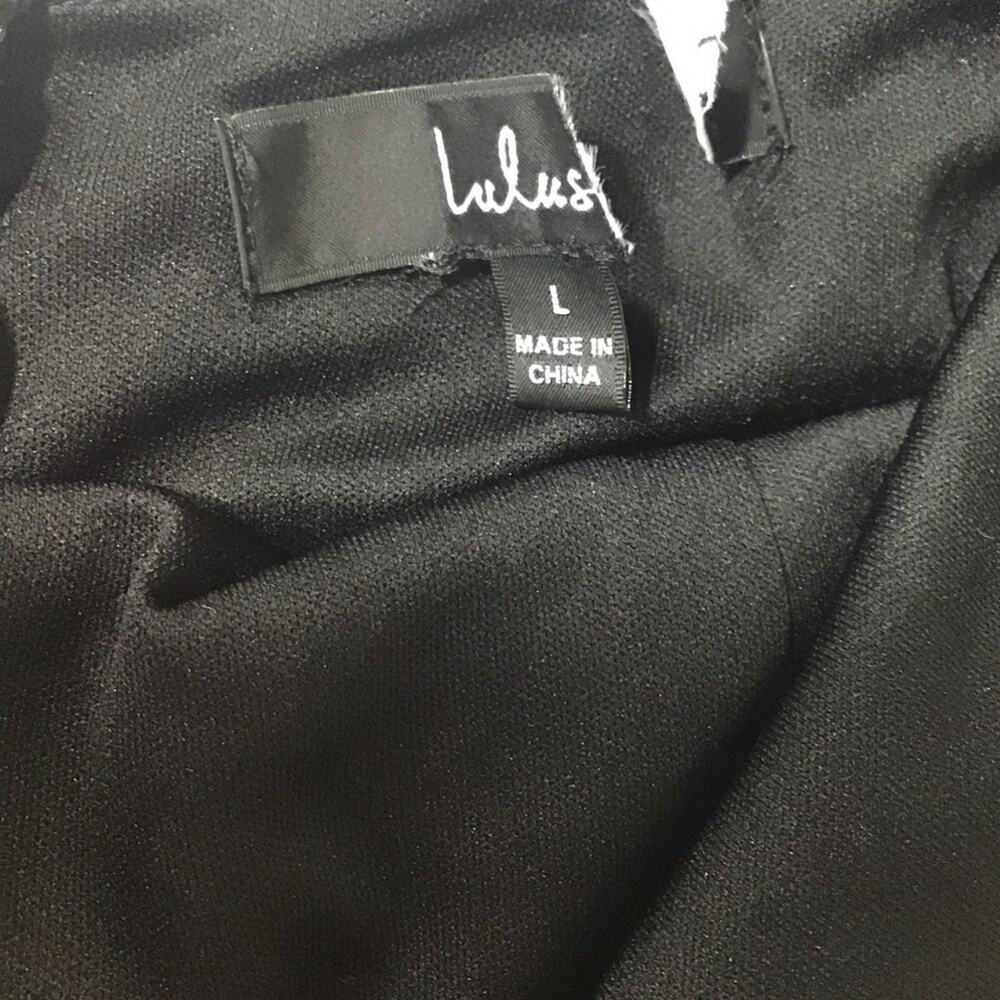 LULU'S SZ L Romantic Destiny Black Square Neck Trumpet Maxi Dress - Picture 7 of 8